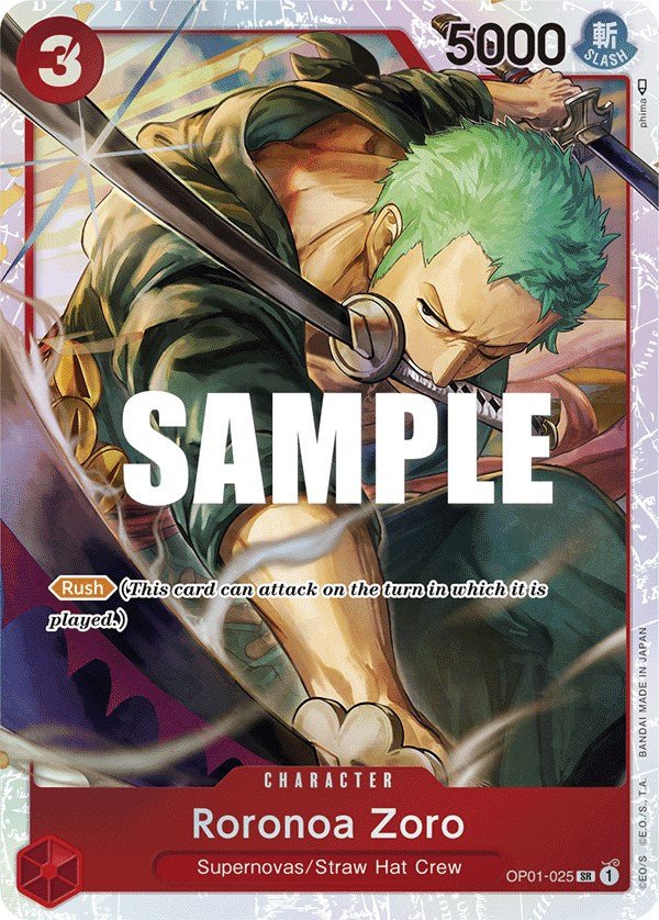 Roronoa Zoro - OP01-025 (Ultra Deck: The Three Captains) [OP-PR - OP01-025] Super Rare - Bandai