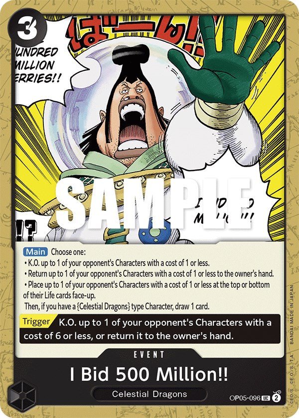 I Bid 500 Million!! [OP05 - OP05-096] - Awakening of the New Era