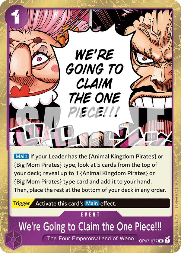 We're Going to Claim the One Piece!!! [OP07 - OP07-077] Rare - Bandai