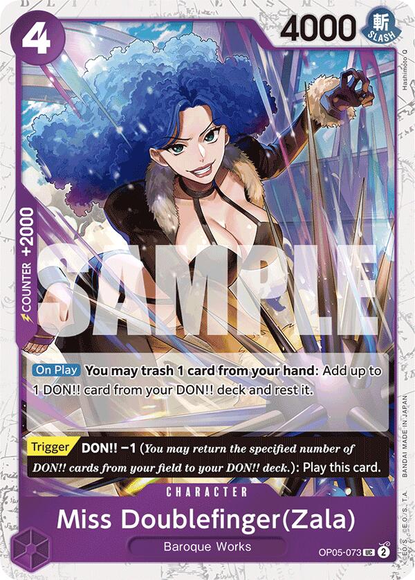 Miss Doublefinger(Zala) (Jolly Roger Foil) [PRB-01 - OP05-073] - Premium Booster -The Best-