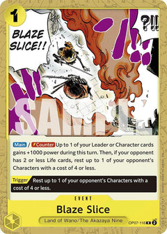 Blaze Slice (Reprint) [ST-28 - OP07-116] - Starter Deck 28: GREEN/YELLOW Yamato