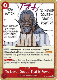 To Never Doubt - That Is Power! [OP12 - OP12-016] - Legacy of the Master