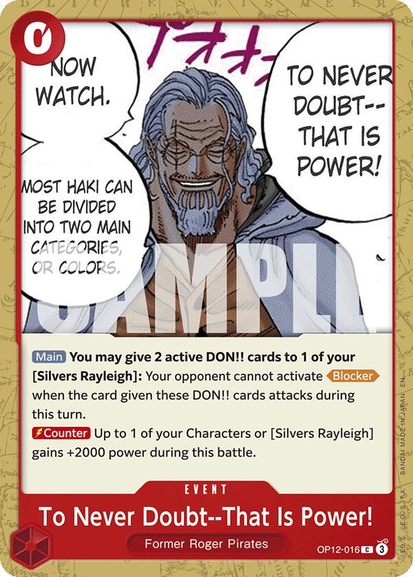 To Never Doubt - That Is Power! [OP12 - OP12-016] - Legacy of the Master