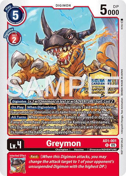 Greymon - AD1-001 (World Championship 26–27 Regionals Season 1)