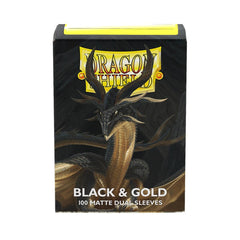 Dragon Shield Dual Matte Standard Sleeves - Black & Gold (100-Pack) - Dragon Shield Card Sleeves