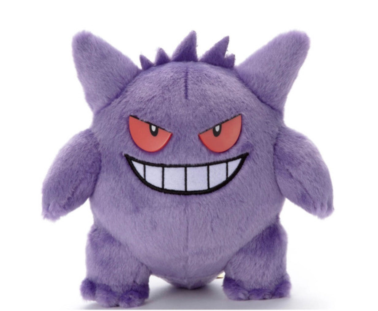Purple Gengar plush toy with a menacing expression on a white background