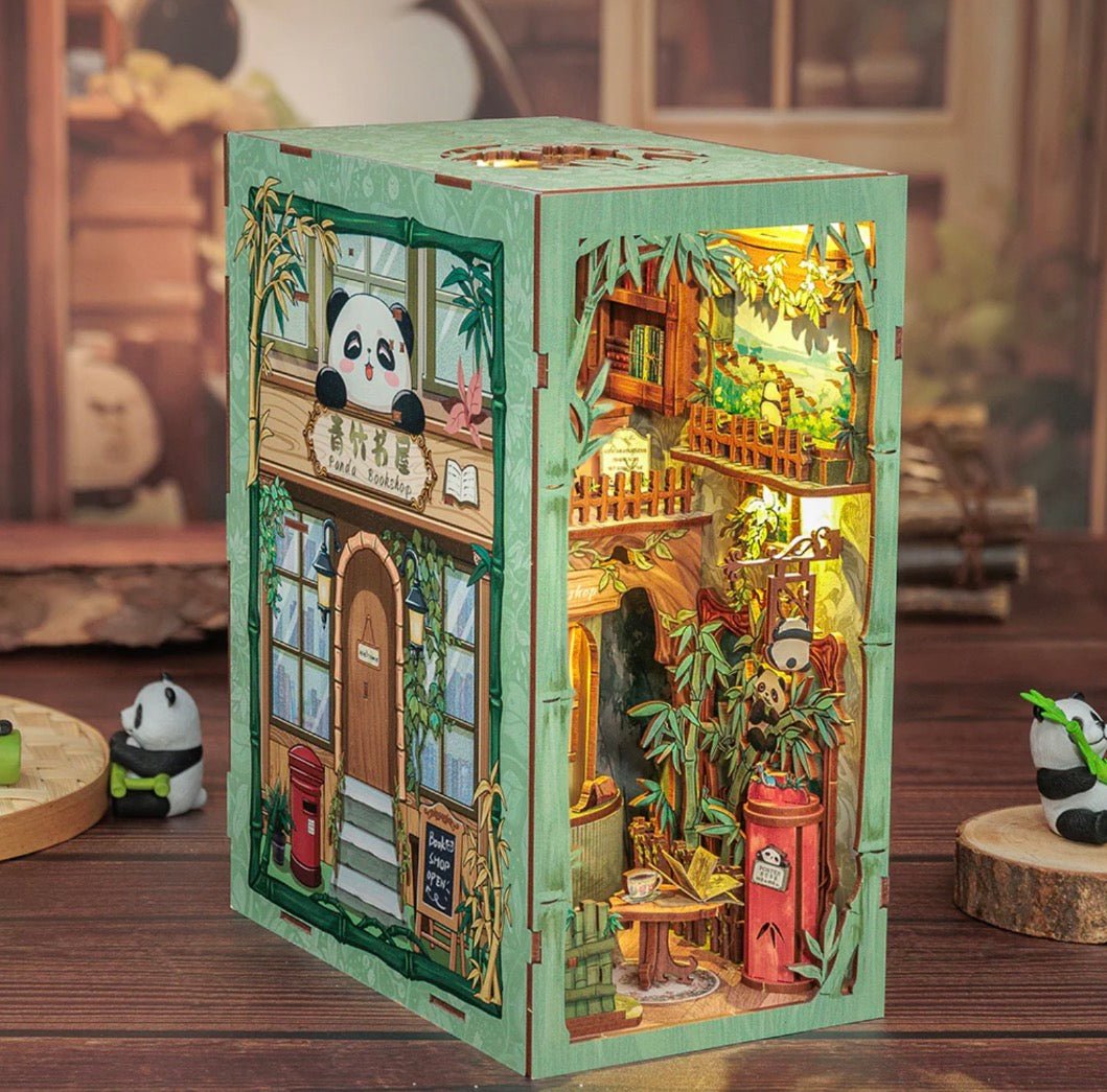 CUTEBEE DIY Book Nook Kit (Panda Bookshop) - Cutebee