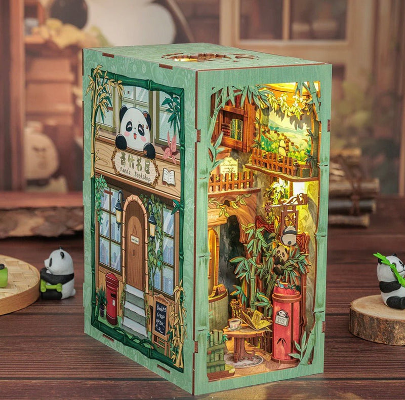 CUTEBEE DIY Book Nook Kit (Panda Bookshop) - Cutebee