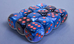 Gemini Black-Starlight/red 16mm d6 Dice Block (12 dice) - Chessex