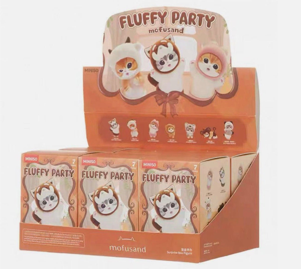 Mofusand Fluffy Party Series Figrure Confirmed Blind Box Cat Cute - Miniso