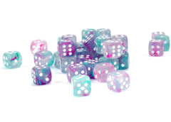 Nebula Wisteria/white Luminary 12mm d6 Dice Block (36 dice) - Chessex