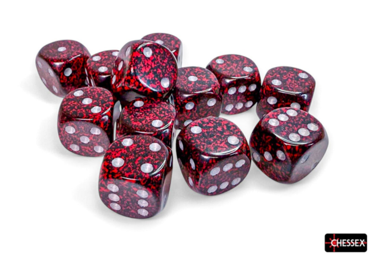Speckled Silver Volcano 16mm d6 Dice Block (12 dice) - Chessex