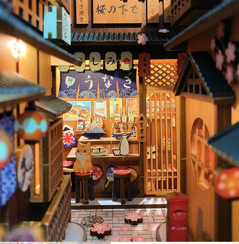 CUTEBEE DIY Book Nook Kit - Under the Sakura Tree - Cutebee