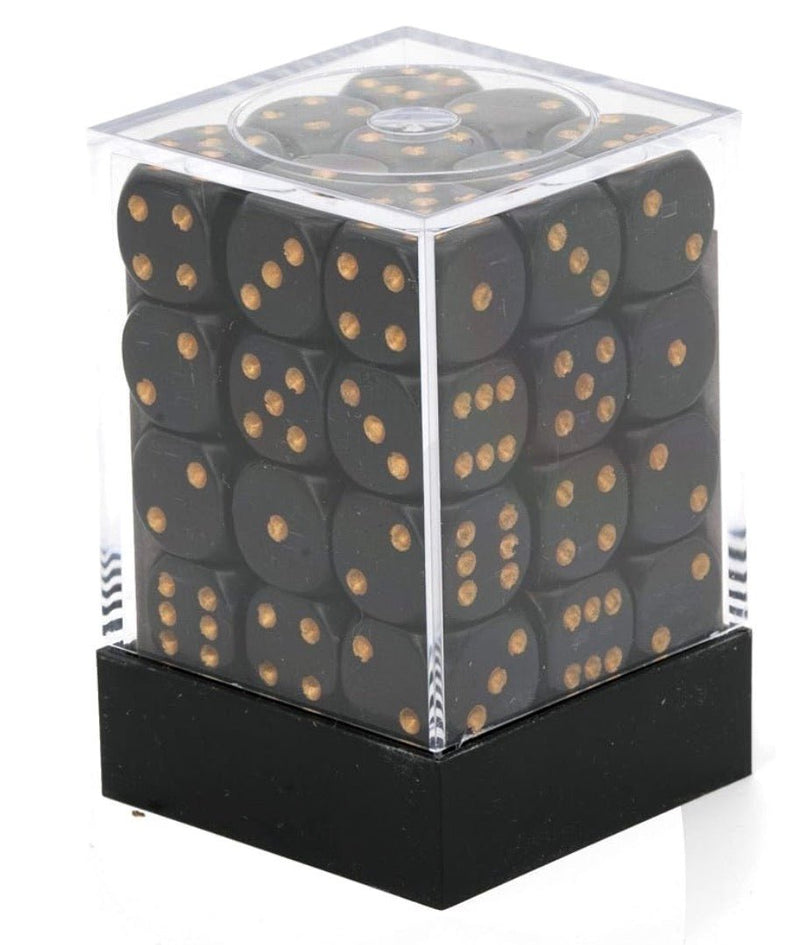 Opaque Black/Gold 12mm D6 (36 Dice) - Chessex