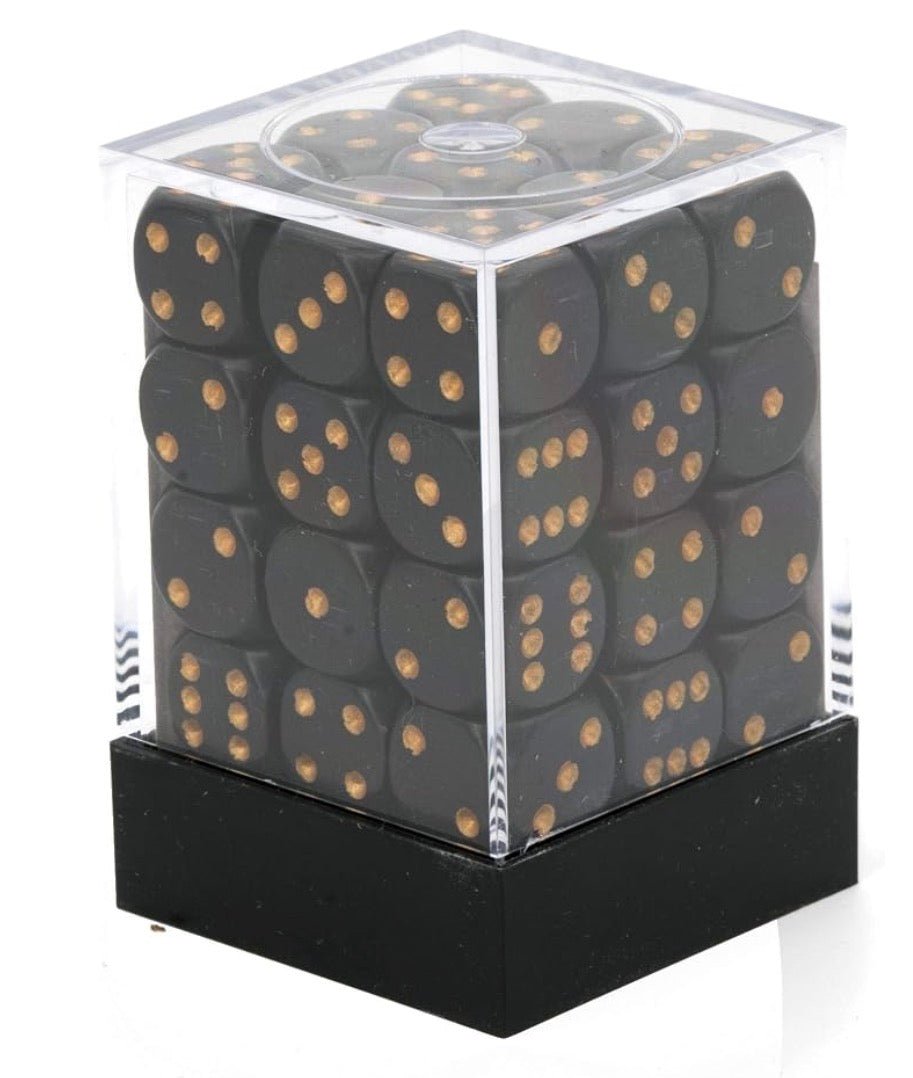 Opaque Black/Gold 12mm D6 (36 Dice) - Chessex