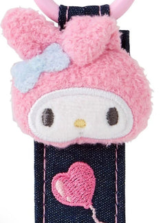 My Melody Logo Keychain (Denim Patch Series) - Sanrio