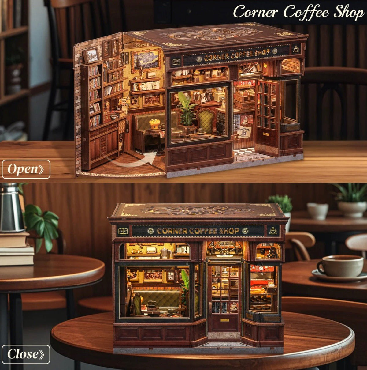 CUTEBEE DIY Dollhouse Kit | Corner Coffee Shop - Cutebee