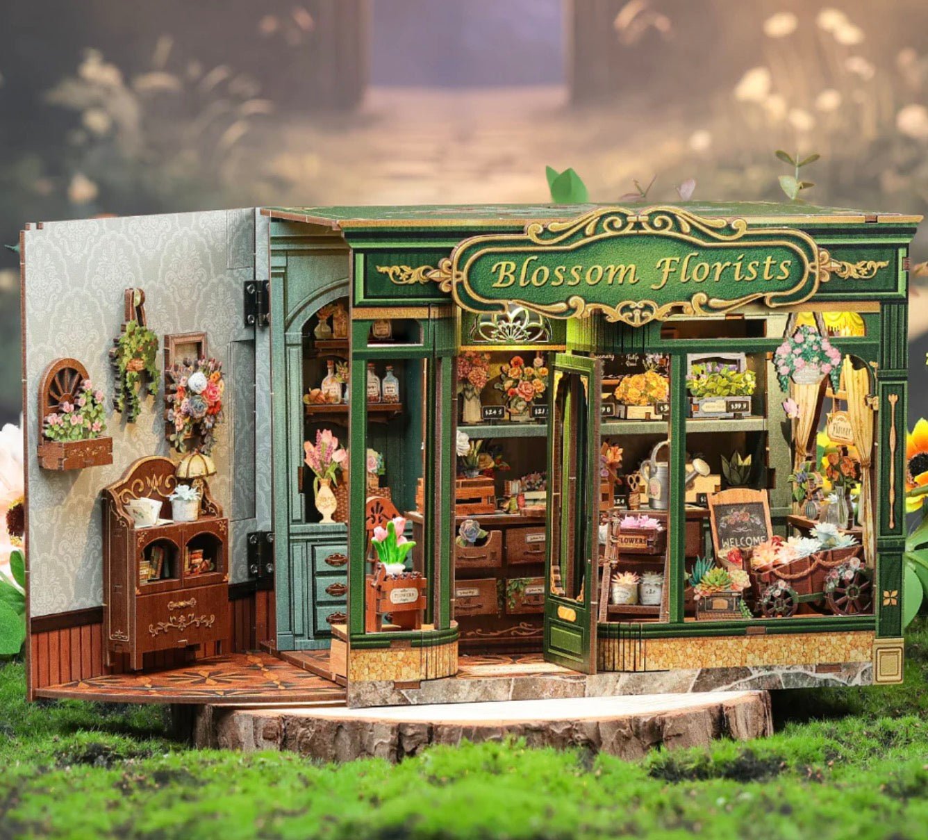CUTEBEE DIY Book Nook Kit - Blossom Florists - Cutebee