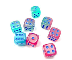 Gemini Gel Green-Pink/blue Luminary 12mm d6 Dice Block (36 dice) - Chessex