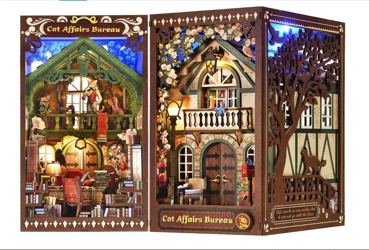 Pending - “The Cat Returns” Cat Affairs Bureau DIY Book Nook Kit - Aslowsnail