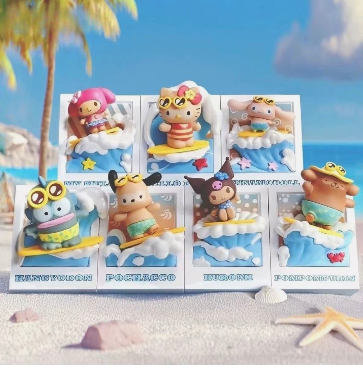 Sanrio Summer Surf Series Magnetic Fridge Magnet Blind Box - Miniso