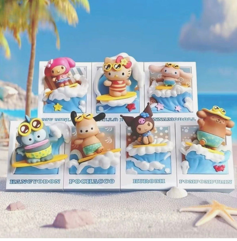 Sanrio Summer Surf Series Magnetic Fridge Magnet Blind Box - Miniso