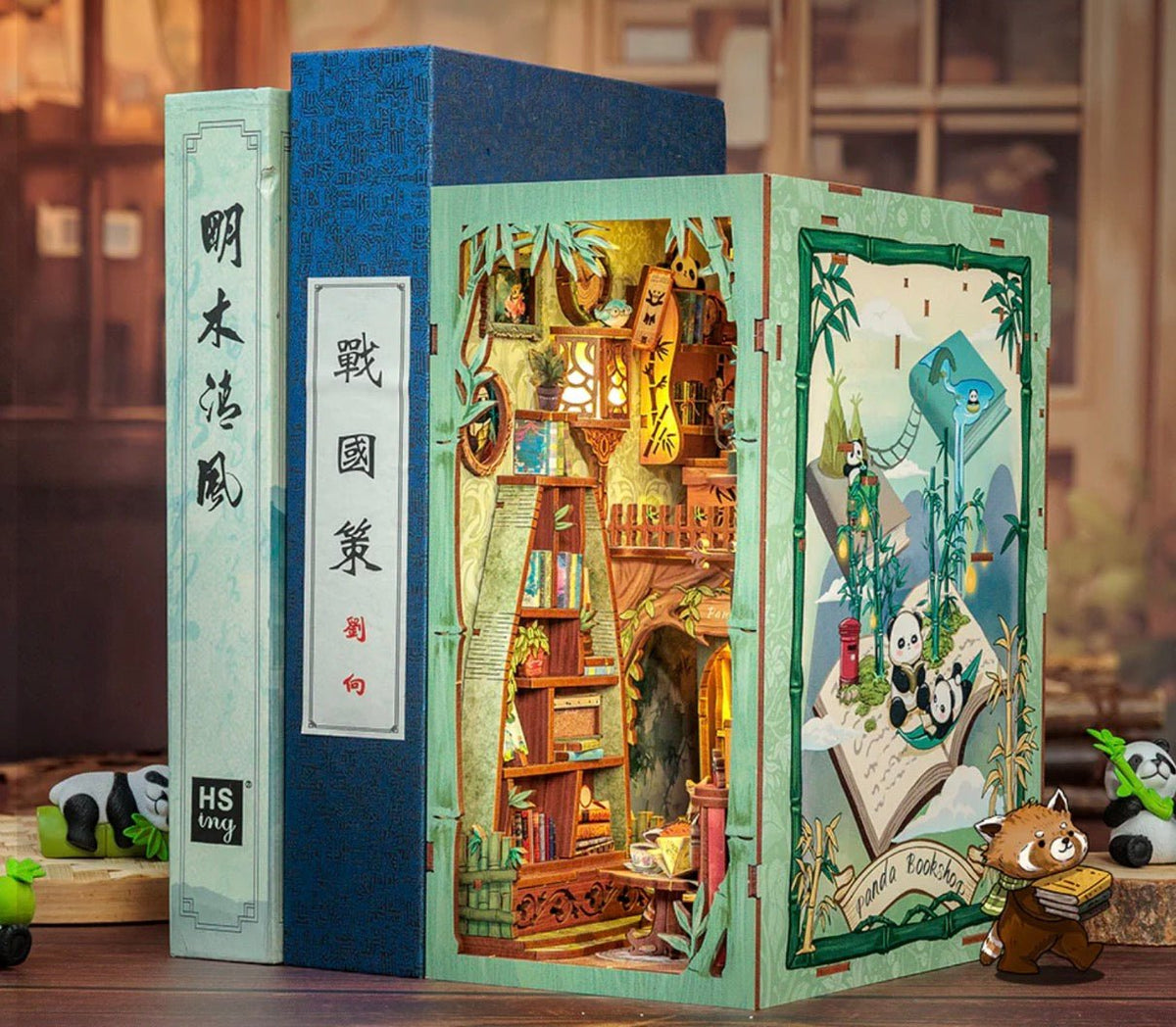CUTEBEE DIY Book Nook Kit (Panda Bookshop) - Cutebee